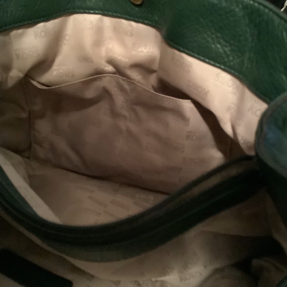 MICHAEL KORS HAMILTON LARGE EAST WEST LEATHER TOTE DARK CLOVER GREEN - Picture 5 of 5